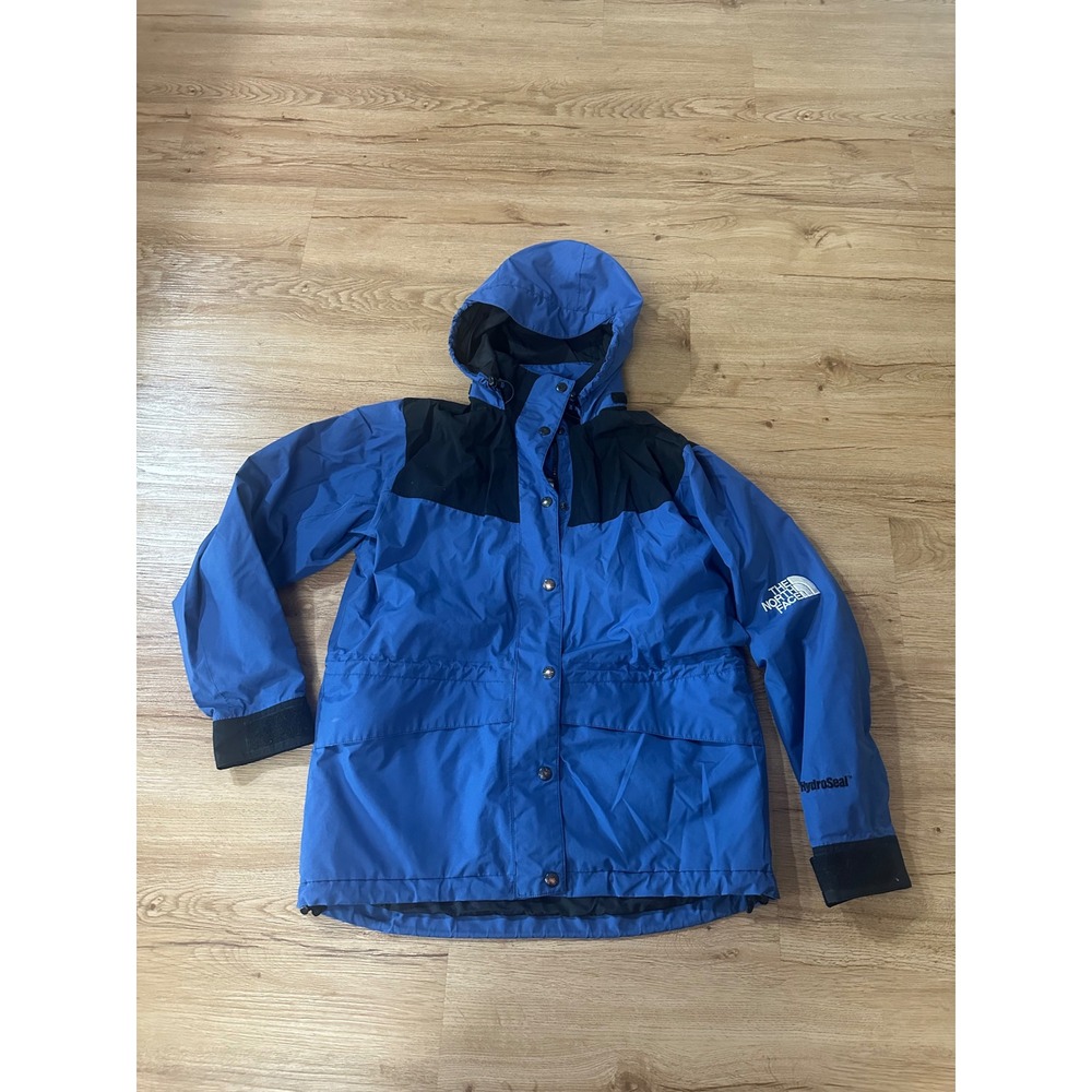 The North Face HydroSeal Waterproof Hooded Rain Jacket Blue Black Womens Small